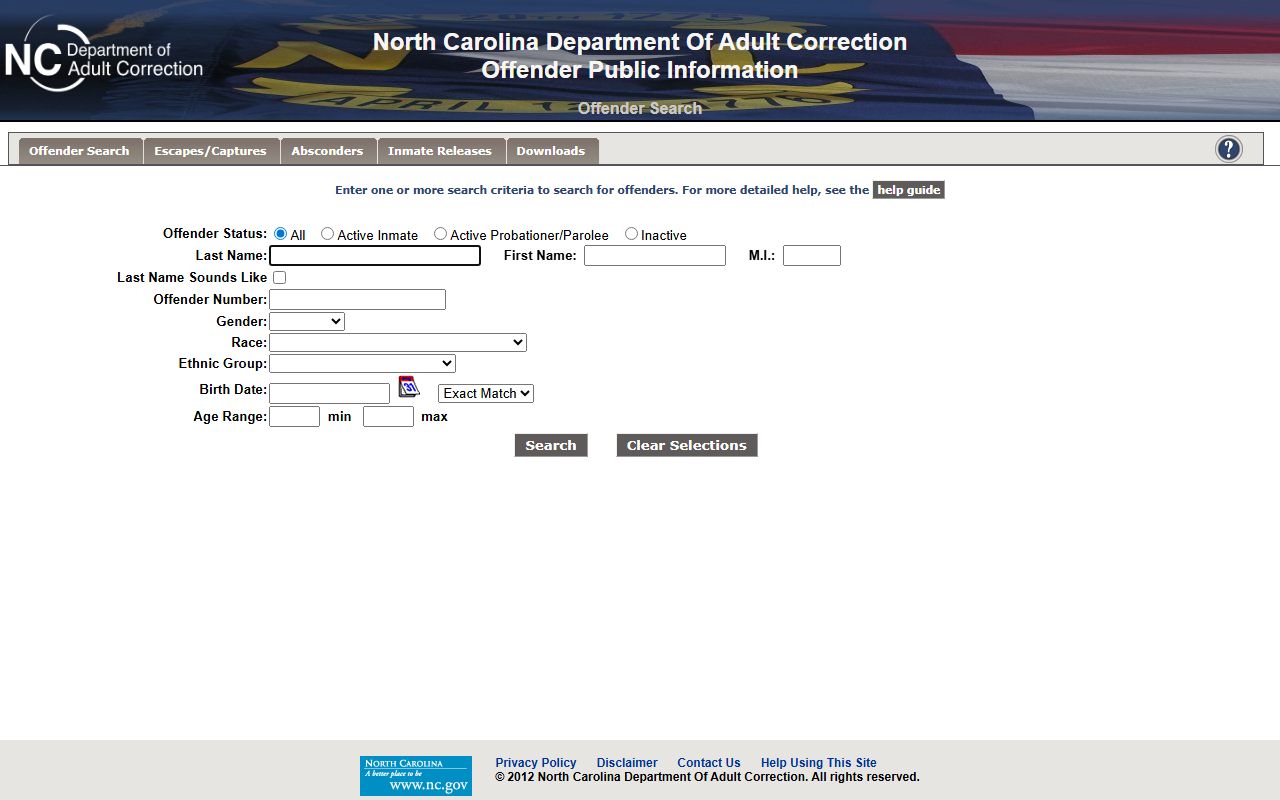 Henderson County inmate records NCDAC state offender search